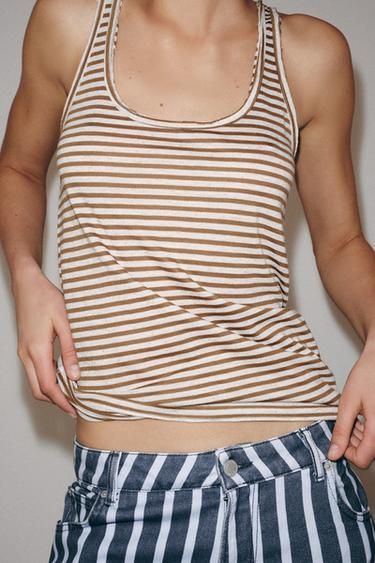RUSTIC STRIPED T-SHIRT - ECRU by Zara