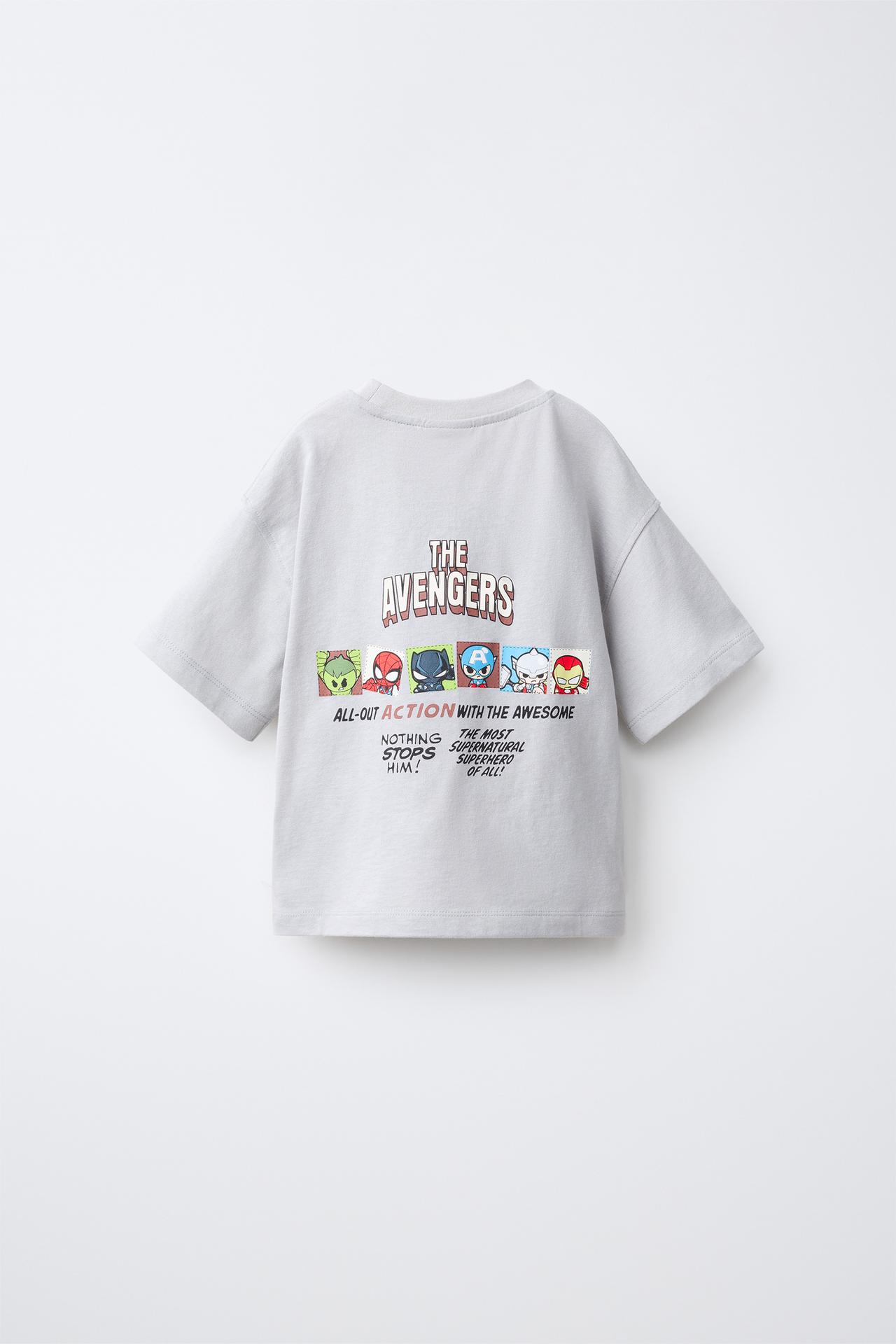 THE AVENGERS © PRINT T-SHIRT — Blue gray