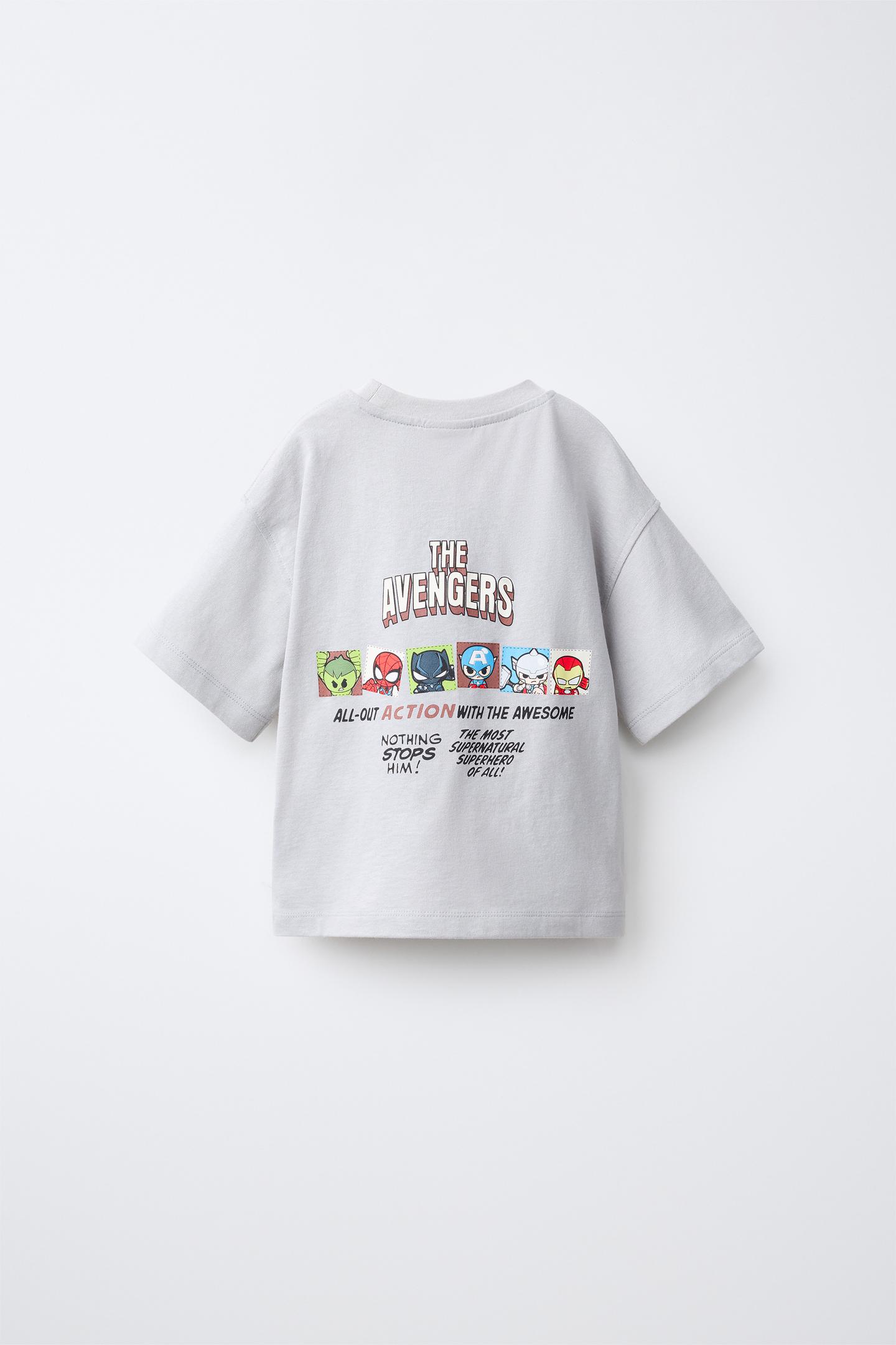 Детская футболка Zara the Avengers © Print, цвет: Синий серый — фото 2