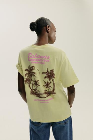 T-SHIRT IMPRIMÉ INSCRIPTION - Jaune de Zara - Image 3