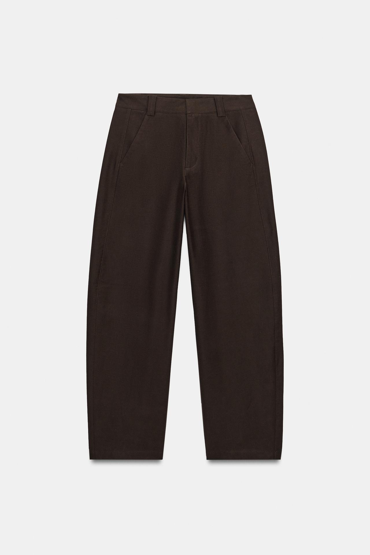 BARREL PANTS — Dark brown