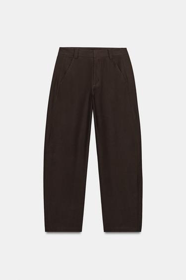 BARREL PANTS — Dark brown 2