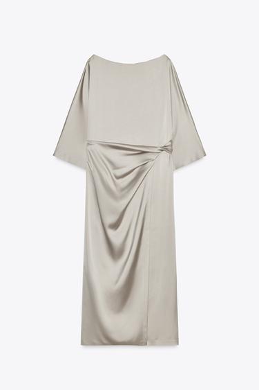 ROBE SATINÉE AVEC NŒUD - Cave de Zara