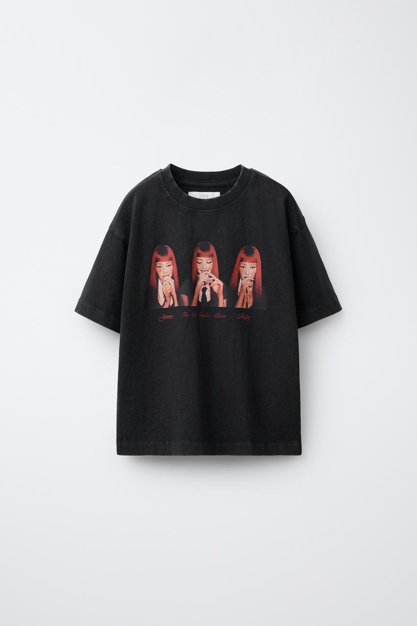 JENNIE RUBY® ウォッシュドTシャツ - カーボングレー | ZARA Japan / 日本