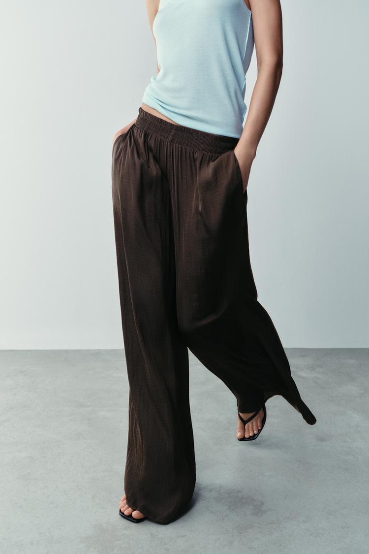 Pantalones de pata ancha fluidos 4