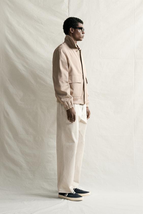 BLOUSON REGULAR FIT EN COTON - Gris taupe de Zara - Image 3