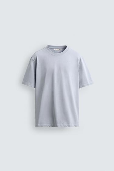 Zara HEAVYWEIGHT SHORT SLEEVE T-SHIRT - Ice