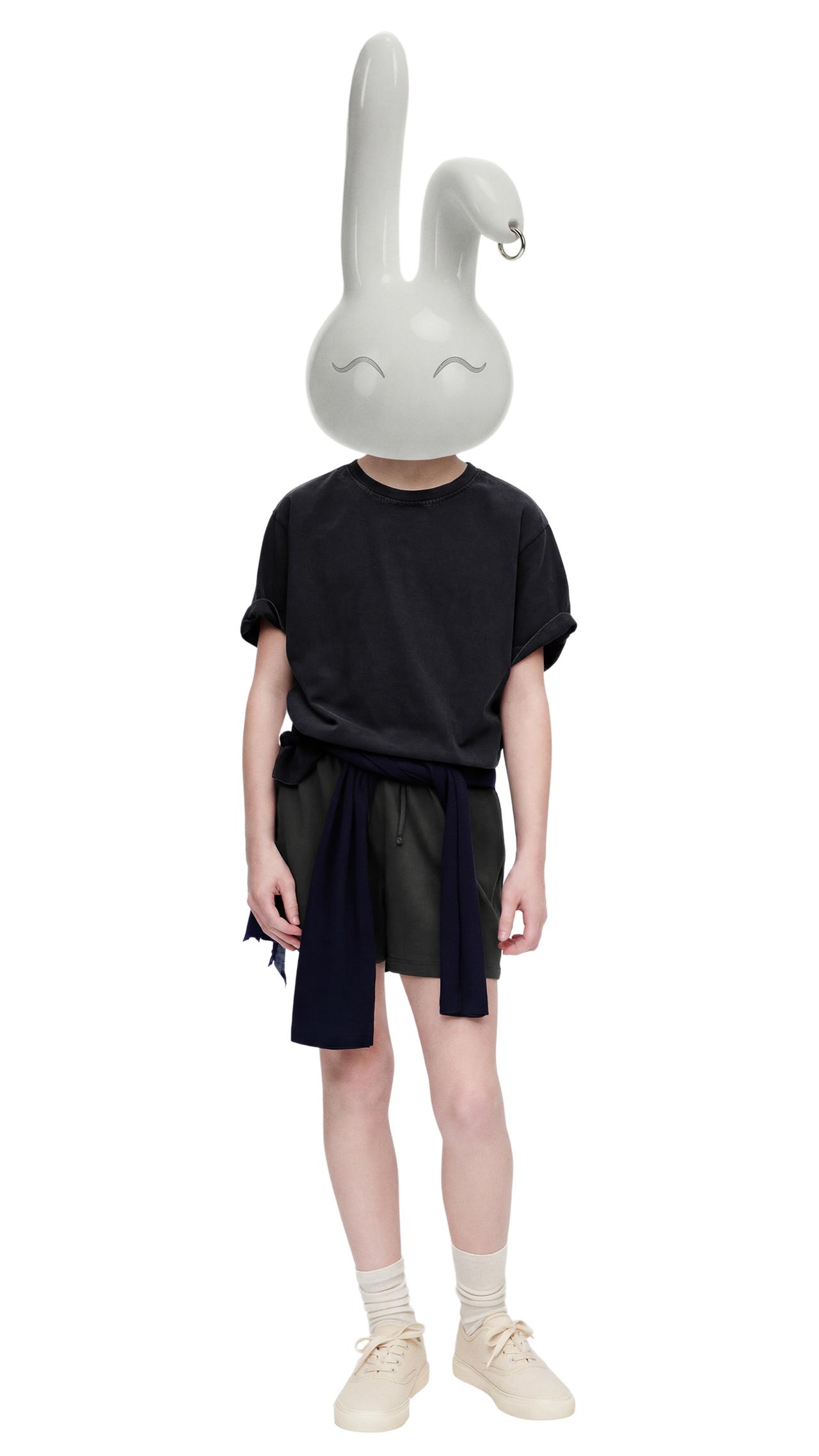 BASIC WASHED EFFECT T-SHIRT — Anthracite grey