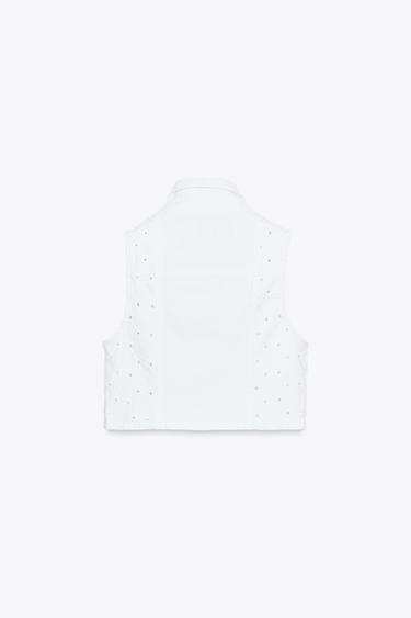 GILET Z1975 BRODÉ ET PERFORÉ - Blanc de Zara - Image 5