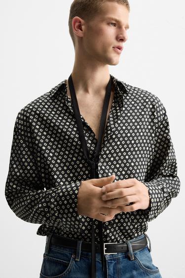 LIMITED EDITION GEOMETRIC PRINT SHIRT - Black by Zara - Image 5