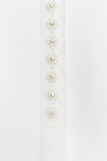 CHEMISE MANCHES COURTES À PERLES - Blanc de Zara - Image 7