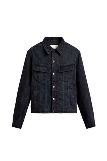 JAQUETA DE VELUDO COTELÊ CROPPED FIT - Azul da Zara