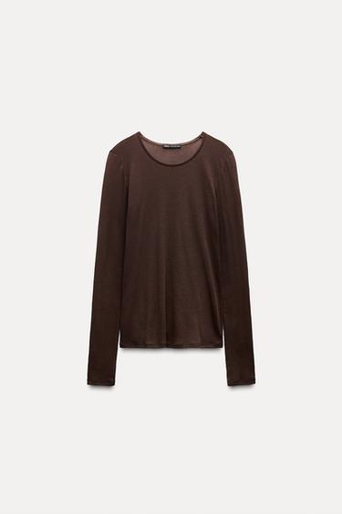 SUPIMA® COTTON T-SHIRT - Chocolate by Zara