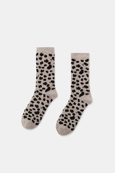 ANIMAL PRINT JACQUARD SOCKS - Leopard by Zara