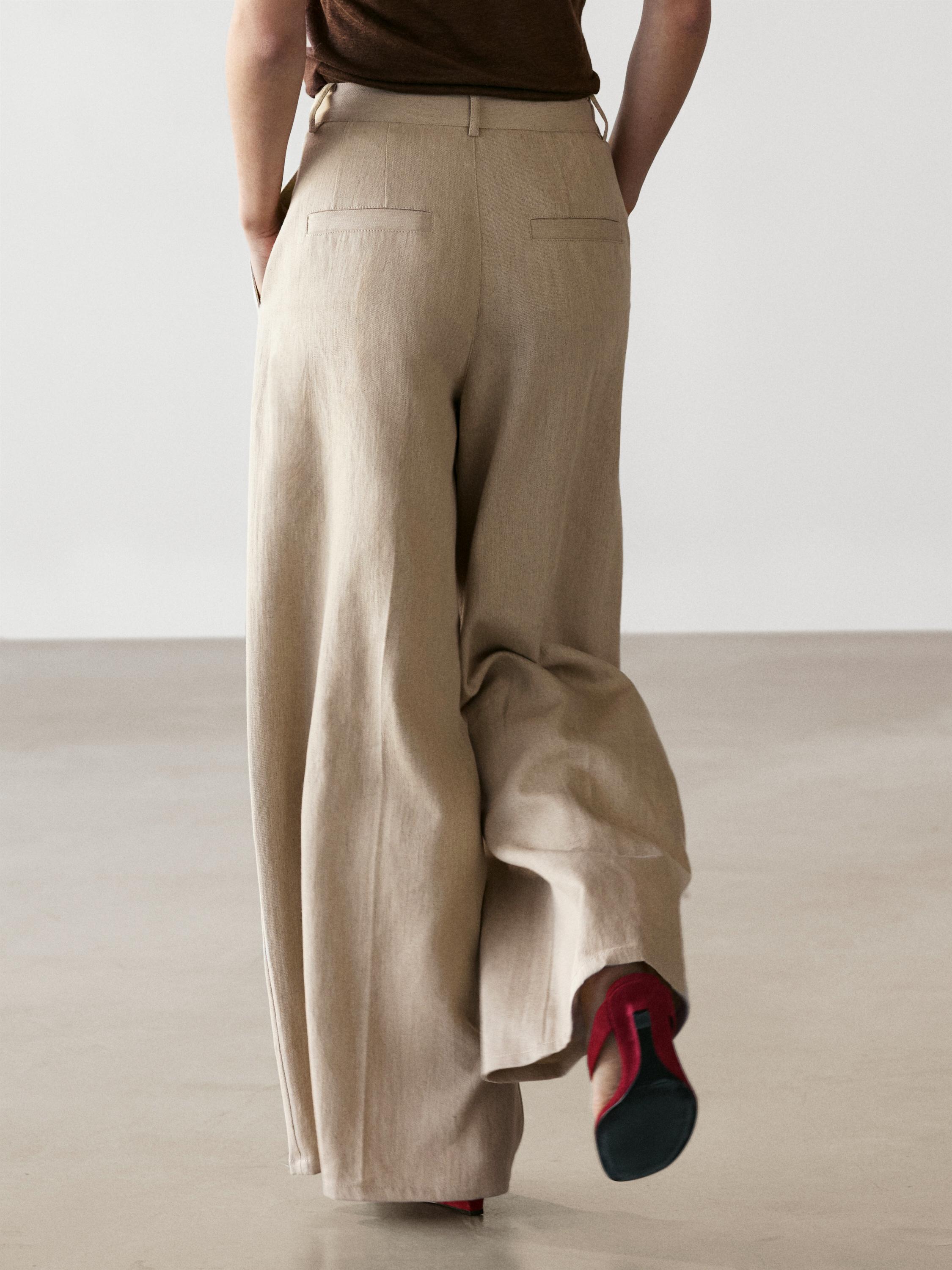 Loose fit high-waist trousers