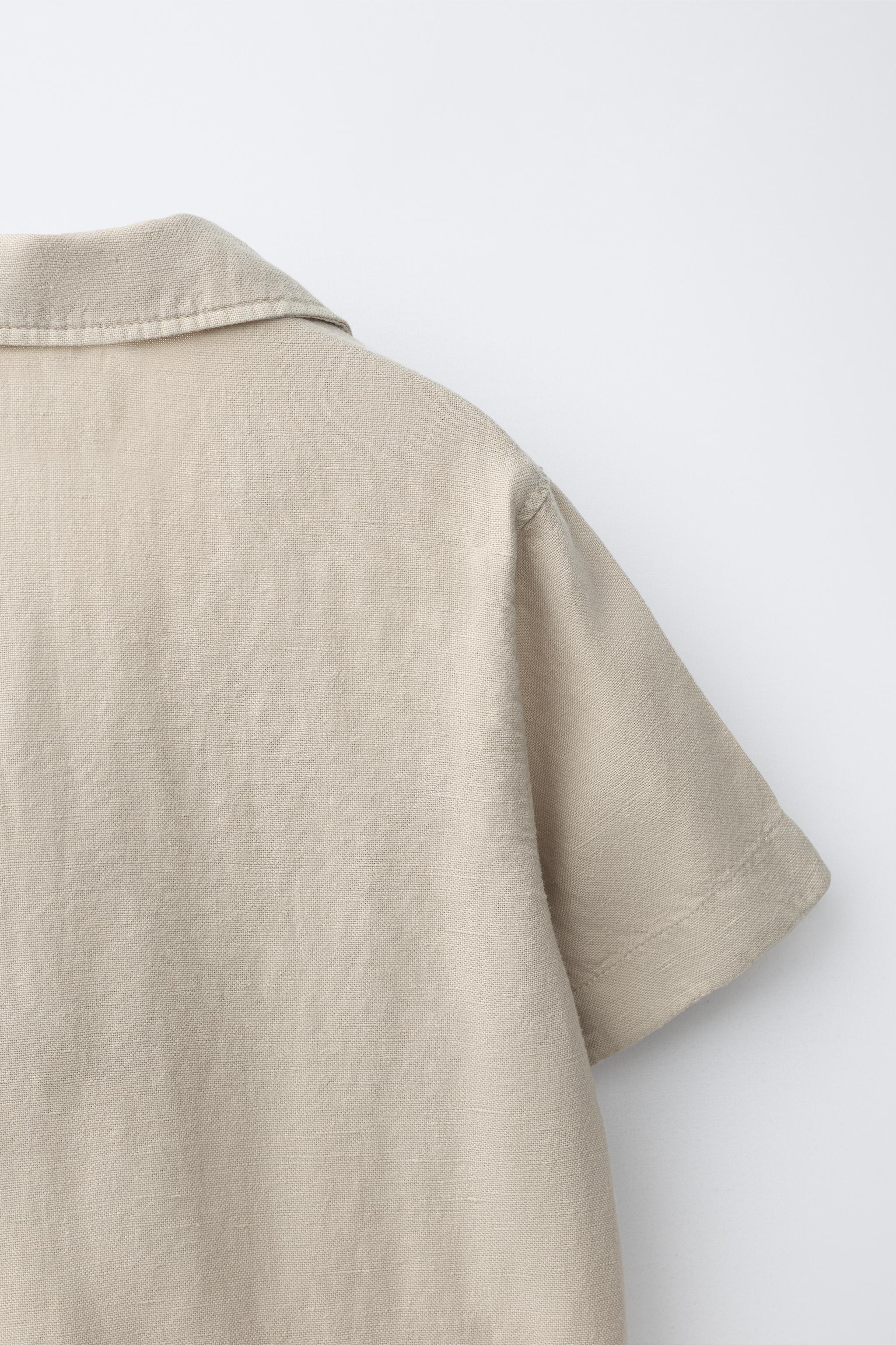 Zara LINEN BLEND POCKET SHIRT — фото 4