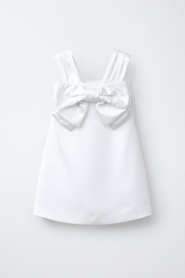 VESTITO SATINATO FIOCCO - Bianco di Zara