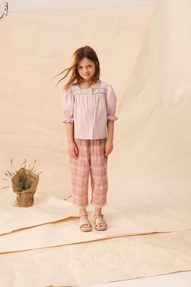 LIMITED EDITION EMBROIDERED FLOWER SHIRT - Mauve by Zara