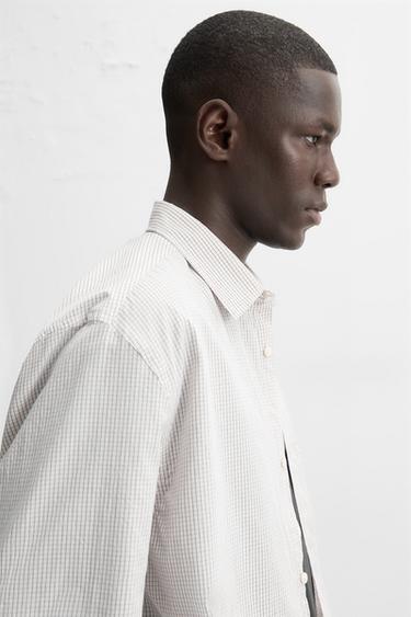 CHEMISE À CARREAUX AVEC POCHE - rouge/bleu marine de Zara - Image 4
