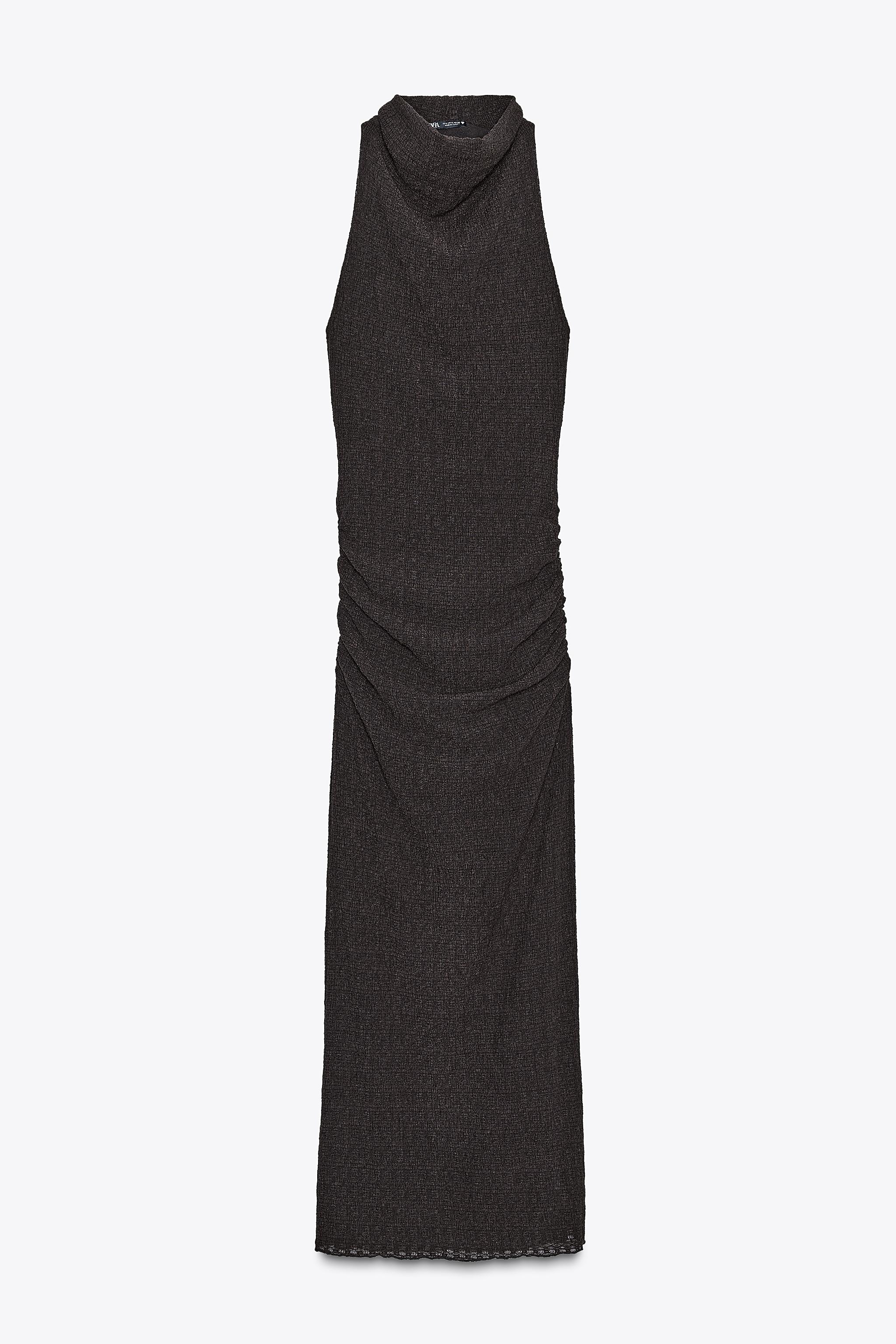 ROBE LONGUE HALTER TEXTURÉE