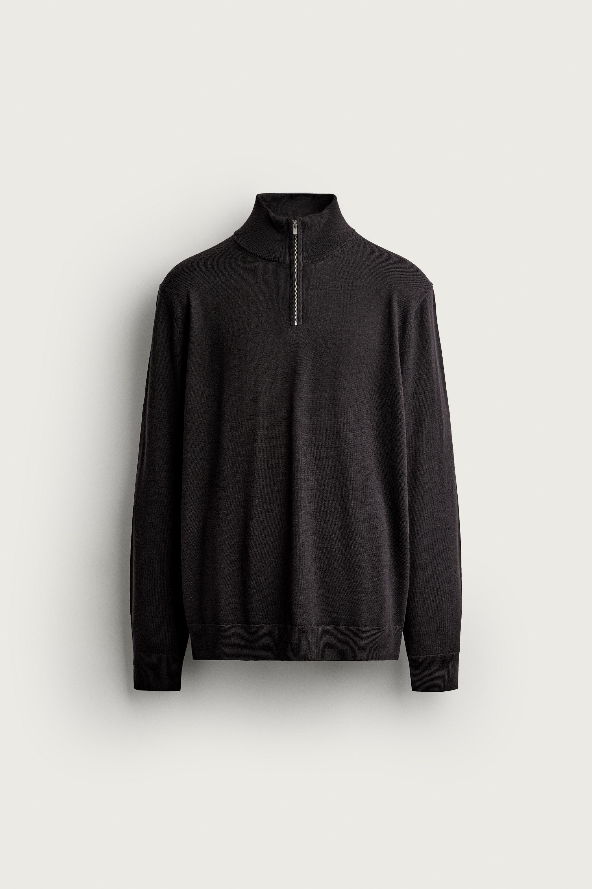 100% WOOL QUARTER-ZIP SWEATER