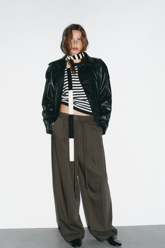 Kurze Doubleface Jacke Zara Double Face Jacke Braun Doubleface