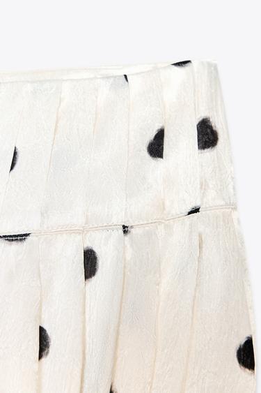 JUPE MIDI À POIS ZW COLLECTION - Blanc / Noir de Zara - Image 6