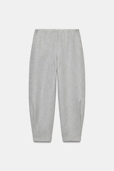 BALLOON SOFT PLEATED TROUSERS - Light grey by Zara