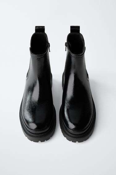 PATENT ANKLE BOOTS - Black by Zara - Image 3