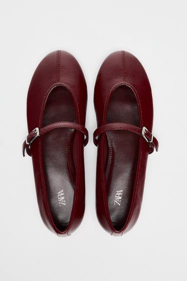 PATENT EFFECT BALLERINAS - Red by Zara - Image 4
