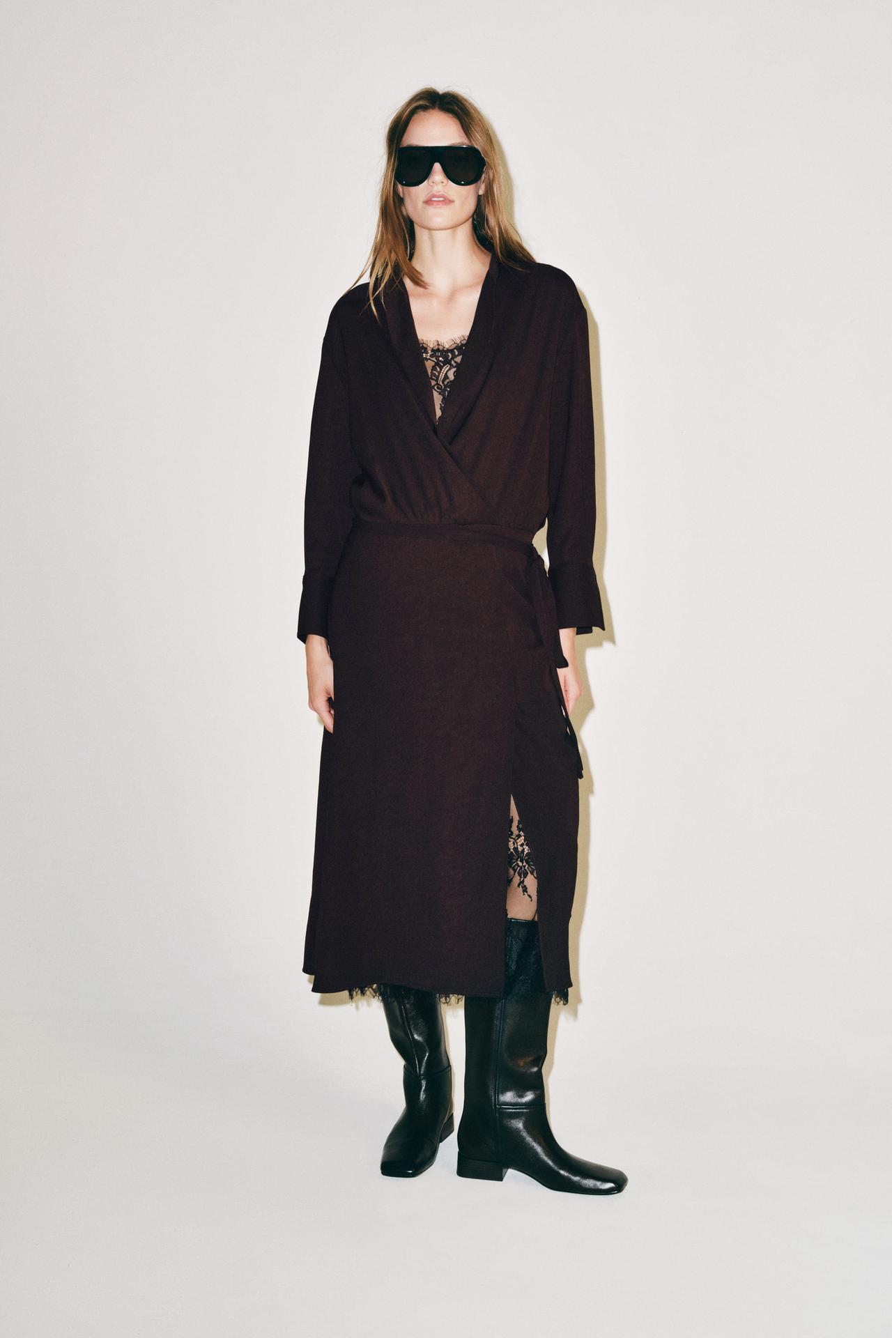 Платье ZW COLLECTION на запа́х в стиле нижнего белья
