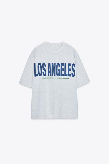 MAGLIETTA OVERSIZE TESTO - Grigio mélange di Zara