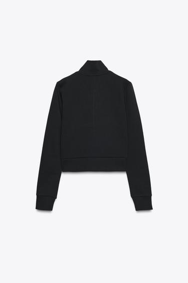 TEXT ZIP-UP SWEATSHIRT - Black by Zara - Image 3