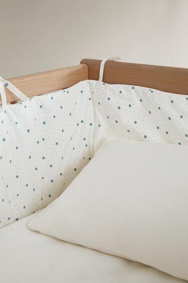 LEAF PRINT COTTON BABY COT BUMPER COVER - Ecru by Zara - Image 1