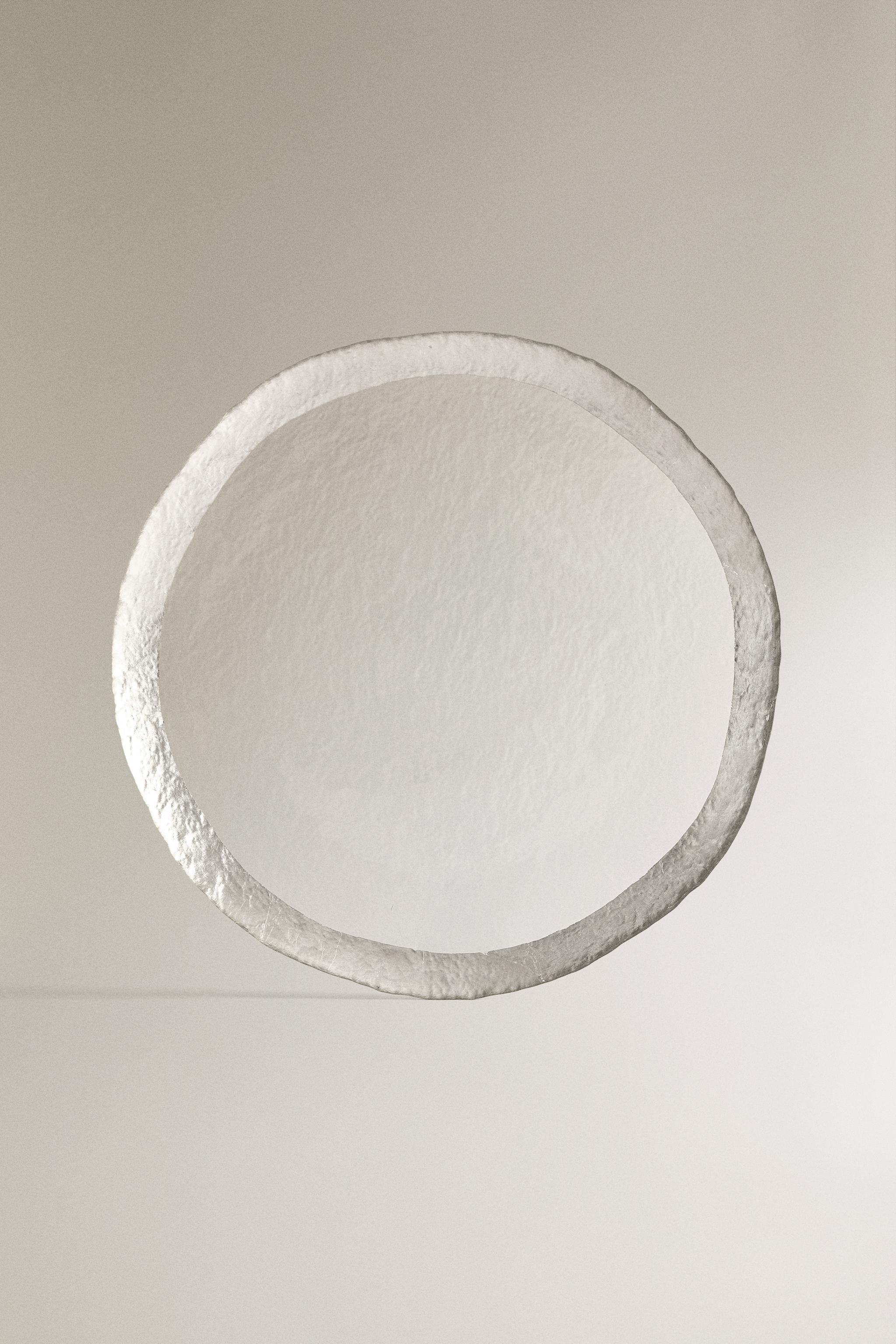 GLASS SERVICE PLATE WITH RIM — Silver