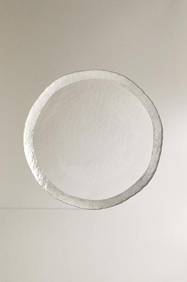GLASS SERVICE PLATE WITH RIM — Silver 1