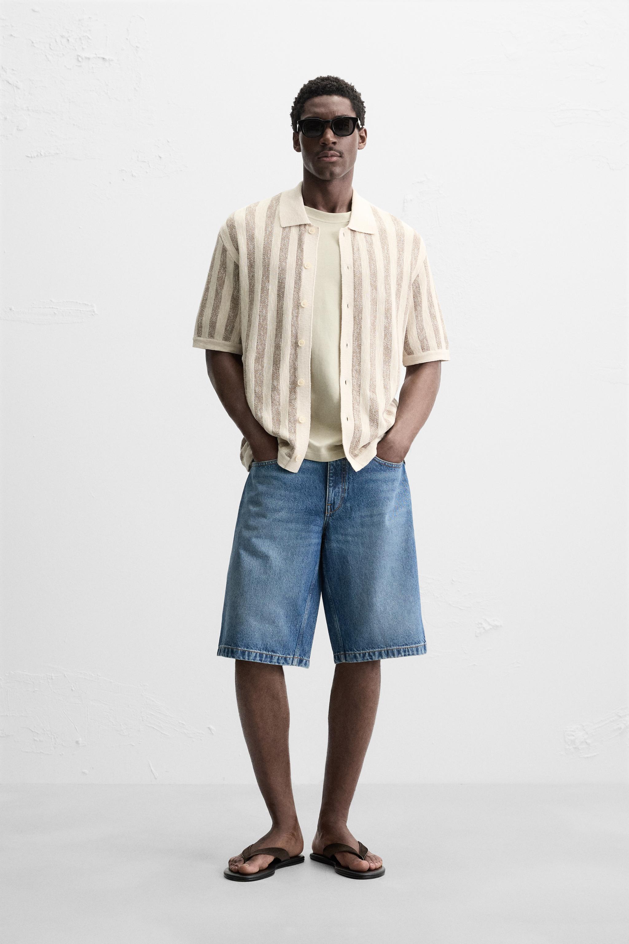 VERTICAL STRIPED KNIT SHIRT