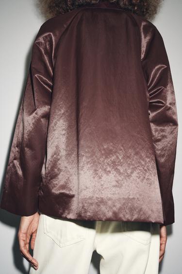 VESTE SATINÉE ZW COLLECTION - Bordeaux de Zara - Image 2