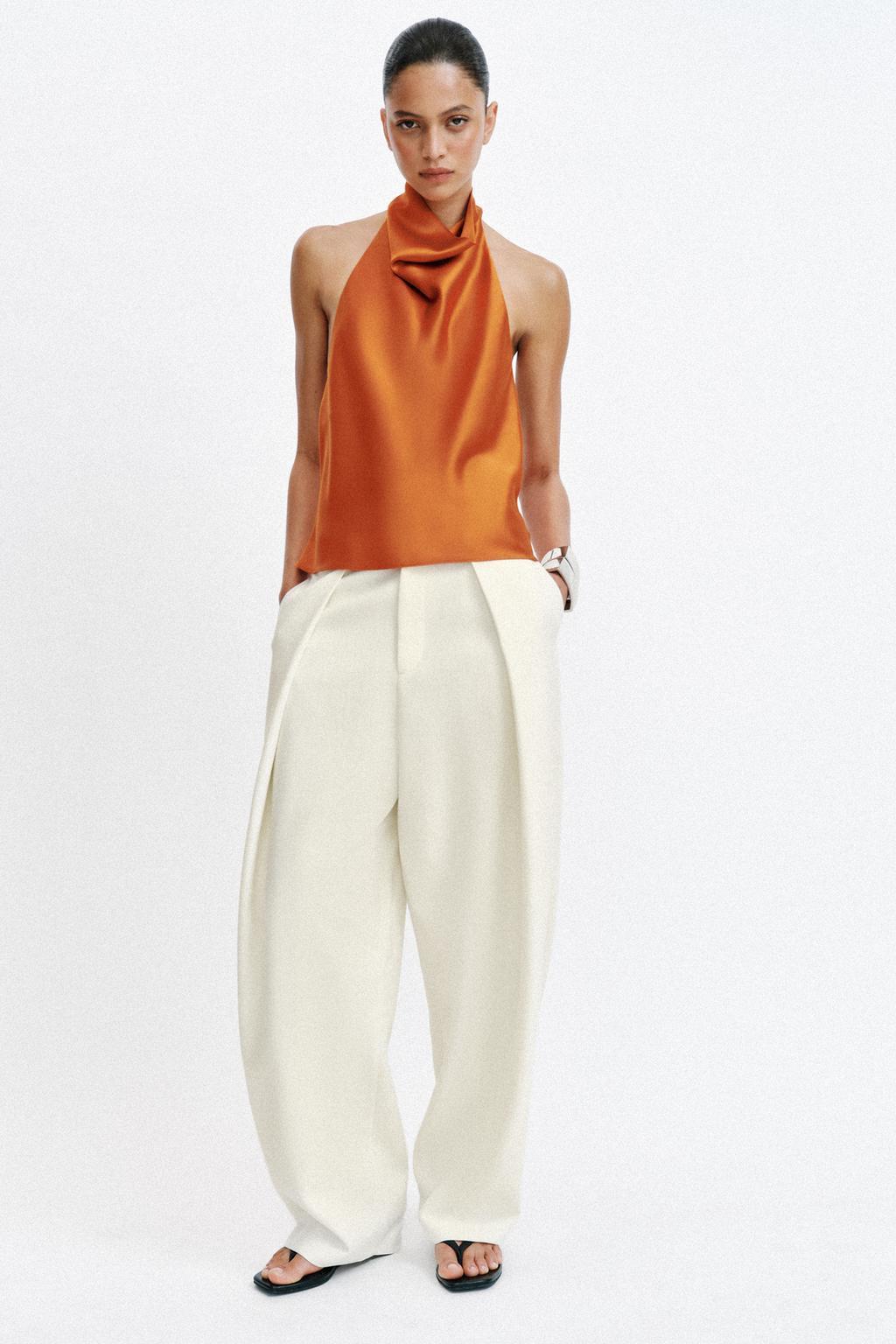 SATIN EFFECT HALTER TOP - image 2