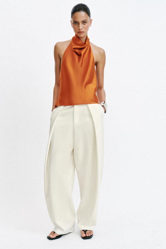 SATIN EFFECT HALTER TOP from Zara - $39.90