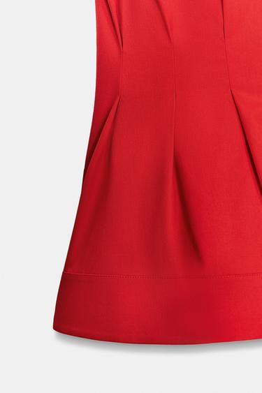 ZW COLLECTION PLEATED SLEEVELESS SHIRT - Intense red by Zara - Image 5
