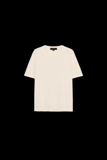 PLAIN KNIT TOP WITH SHORT SLEEVES - Ivory by Zara - Image 0
