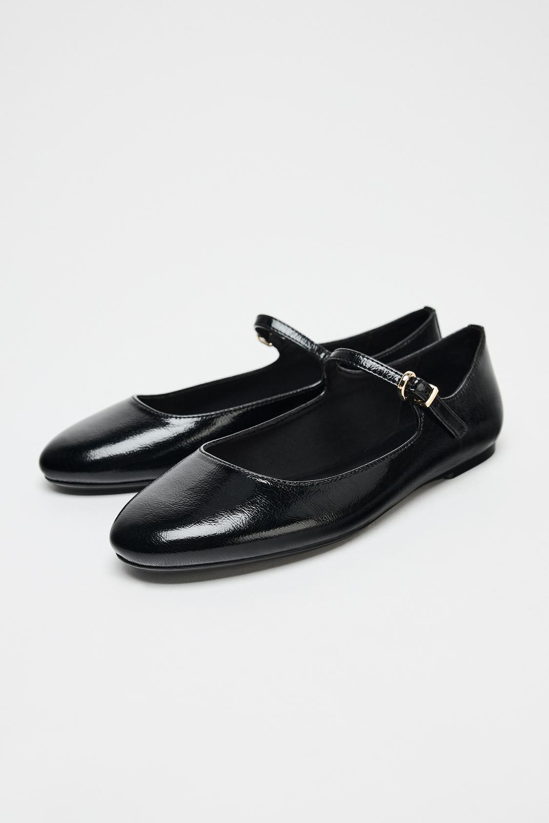 FAUX-PATENT BALLERINAS