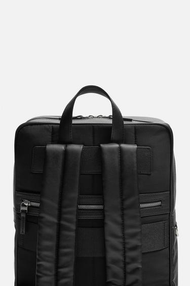 Zara TEXTURE BACKPACK - Black