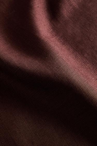 LINEN NAPKIN WITH FLORAL EMBROIDERY (PACK OF 2) - Burgundy by Zara - Image 3