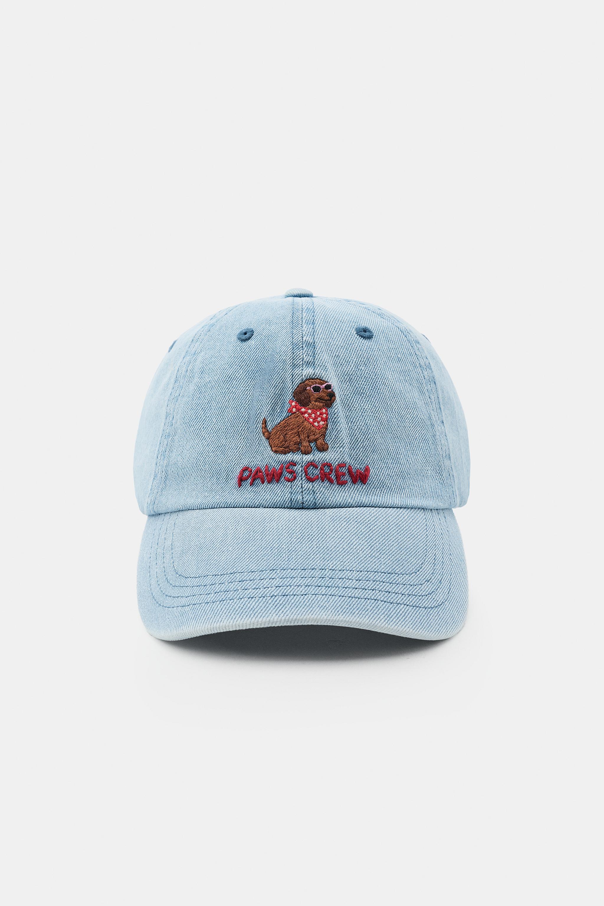 TEXT AND DOG DENIM CAP