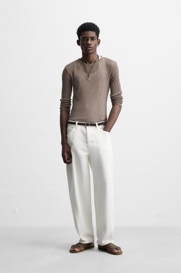 CAMISETA CANALÉ SEMITRANSPARENTE - Gris oscuro de Zara - Imagen 0