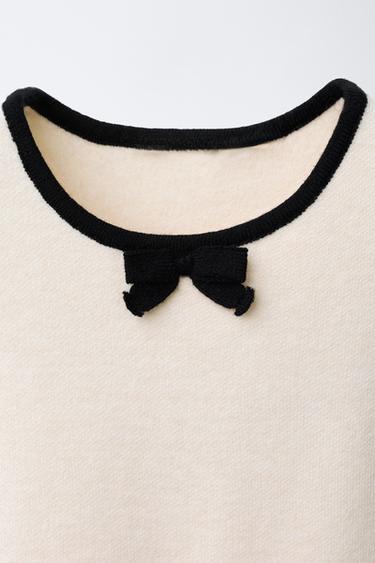 CONTRAST RICKRACK KNIT DRESS - Ecru by Zara - Image 2