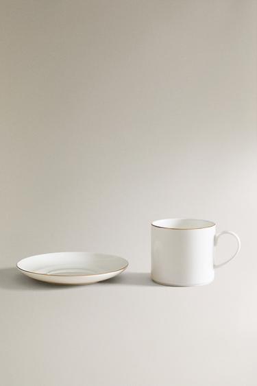 GOLD BONE CHINA COFFEE CUP AND SAUCER - Gold by Zara - Image 4