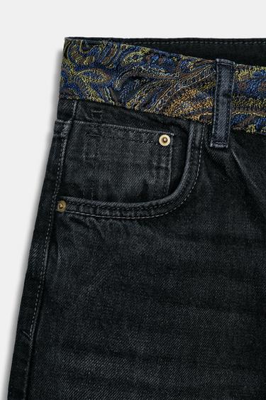 JEAN Z1975 TAILLE MI-HAUTE JACQUARD - Noir de Zara - Image 8